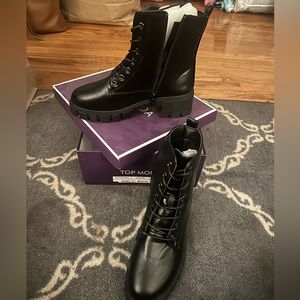Black combat boots women’s size 9 brand new never worn still in box